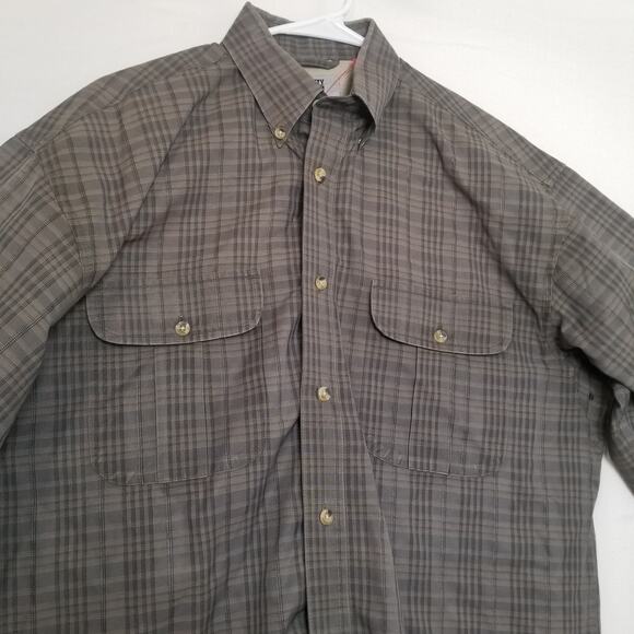 NWOT's-Twenty X Performance Men's Button Up Long Sleeve Gray Plaid Shirt Size M - Picture 6 of 10